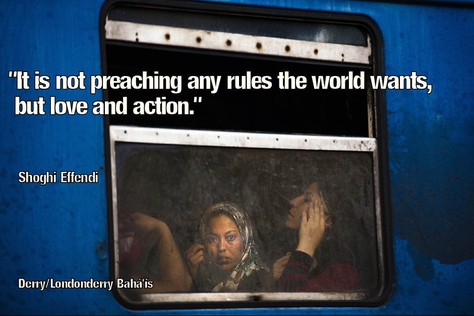 "It is not preaching any rules the world wants, but love and action."